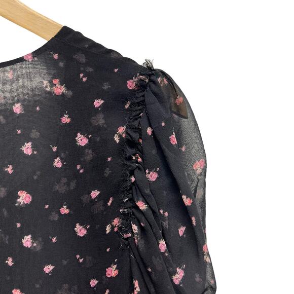 LoveShackFancy Cora Dress in Floral Black Women’s Size Small - Picture 9 of 12